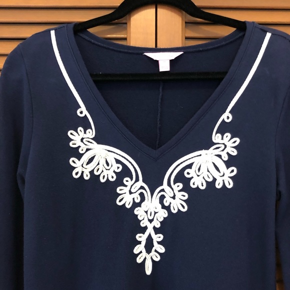 Lilly Pulitzer Daylin Navy blue sweatshirt dress M - Picture 9 of 13